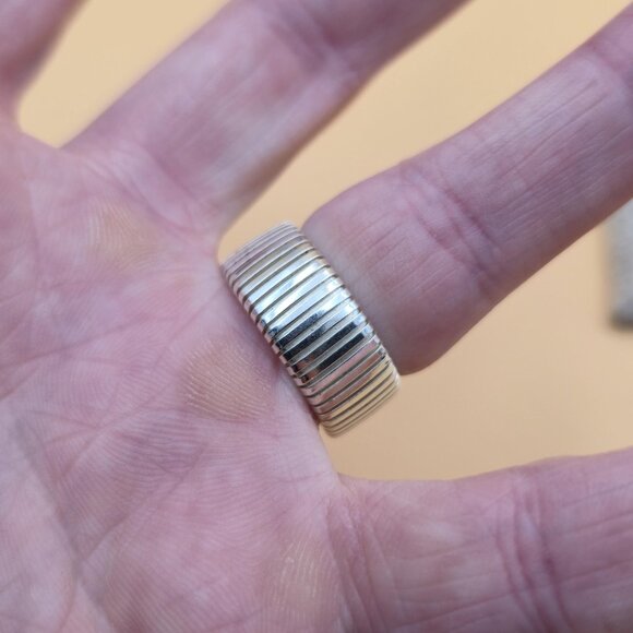 Size 7 Sterling Silver Rhodochrosite Stone ESPO Band Ring A5340 - Picture 4 of 8